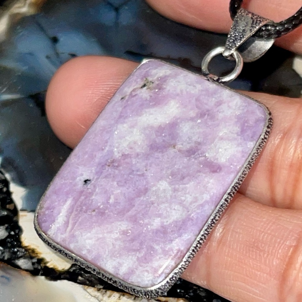 Thin Lilac Lepidolite Pendant 1 7/8”